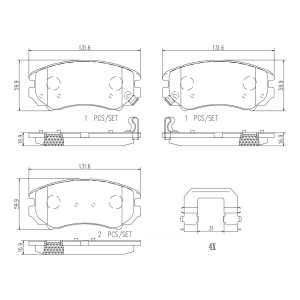 brembo Premium Ceramic Front Disc Brake Pads for 2005 Hyundai Tiburon - P30018N