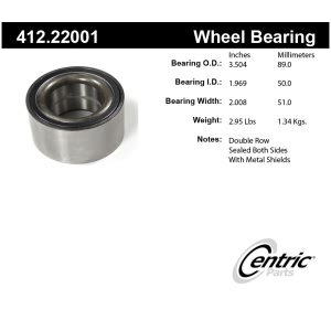 Centric Premium™ Rear Passenger Side Wheel Bearing for 2007 Land Rover LR3 - 412.22001