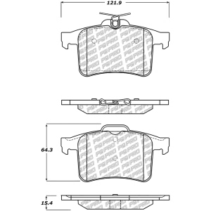 Centric Posi Quiet Pro™ Semi-Metallic Rear Disc Brake Pads for 2014 Jaguar XJR - 500.14490