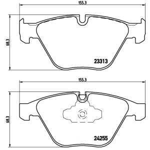 brembo Premium Low-Met OE Equivalent Front Brake Pads for 2008 BMW 328i - P06055