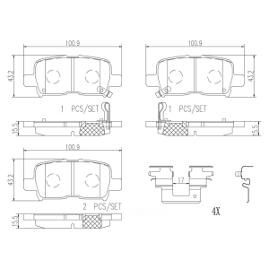 brembo Premium Ceramic Rear Disc Brake Pads for 2002 Honda Odyssey - P28057N