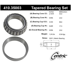 Centric Premium™ Wheel Bearing for 2007 Mercedes-Benz G55 AMG - 410.35003