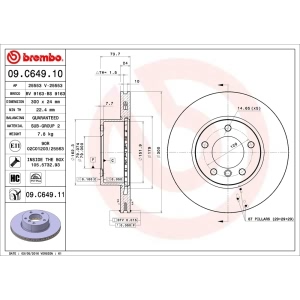 brembo UV Coated Series Front Brake Rotor for 2006 BMW 325xi - 09.C649.11