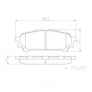 brembo Premium Ceramic Rear Disc Brake Pads for Saab 9-2X - P78014N
