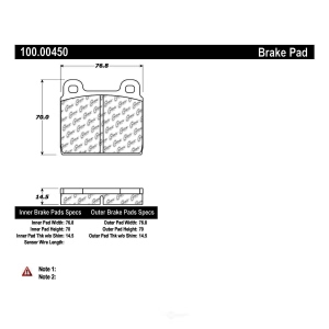 Centric Formula 100 Series™ OEM Brake Pads for 1985 Alfa Romeo Spider - 100.00450