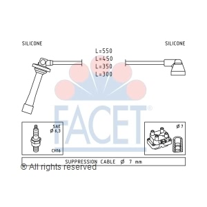facet Spark Plug Wire Set for Mazda 626 - 4.9739
