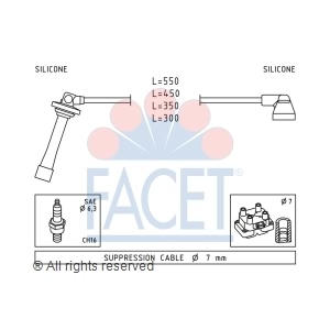 facet Spark Plug Wire Set for 1999 Mazda 626 - 4.9739