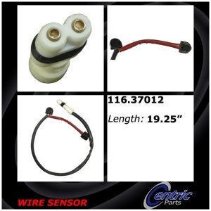 Centric Front Brake Pad Sensor for 1991 Porsche 911 - 116.37012