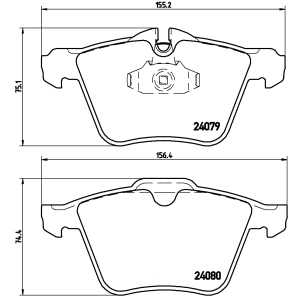 brembo Premium Low-Met OE Equivalent Front Brake Pads for 2012 Jaguar XK - P36027
