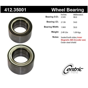 Centric Premium™ Wheel Bearing for Mercedes-Benz R63 AMG - 412.35001