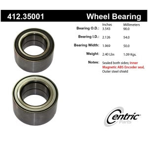 Centric Premium™ Wheel Bearing for 2011 Mercedes-Benz R350 - 412.35001