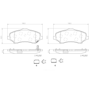 brembo Premium Ceramic Front Disc Brake Pads for 2016 Jeep Wrangler - P11025N