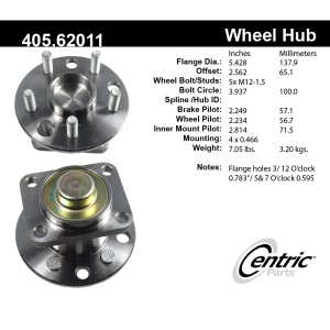 Centric C-Tek™ Rear Passenger Side Standard Non-Driven Wheel Bearing and Hub Assembly for Pontiac 6000 - 405.62011E