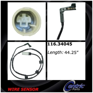 Centric Rear Brake Pad Sensor for Mini Cooper - 116.34045