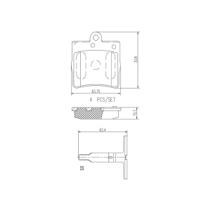 brembo Premium Ceramic Rear Disc Brake Pads for Chrysler Crossfire - P50025N