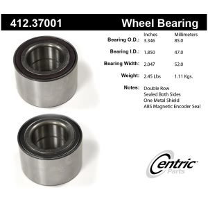 Centric Premium™ Wheel Bearing for 2014 Porsche 911 - 412.37001