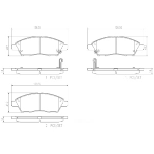 brembo Premium Ceramic Front Disc Brake Pads for 2015 Nissan Versa - P56070N