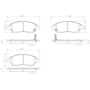 brembo Premium Ceramic Front Disc Brake Pads for 2019 Nissan Versa Note - P56070N