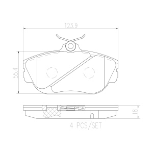 brembo Premium Ceramic Front Disc Brake Pads for 1998 Ford Windstar - P24124N