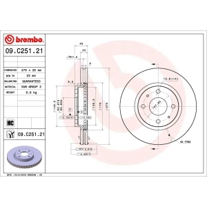 brembo UV Coated Series Front Brake Rotor for 2011 Ford Focus - 09.C251.21