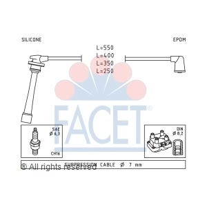 facet Spark Plug Wire Set for 2005 Kia Spectra - 4.9385