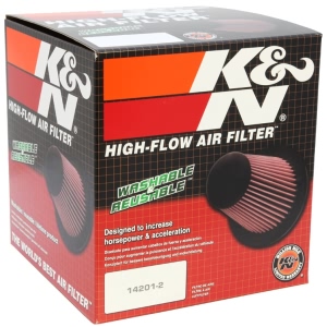 K&N E Series Round Tapered Red Air Filter （8" B x 3.875" T x 4.438" ID x 8" OD x 8" H) for Ford E-150 Econoline Club Wagon - E-0945