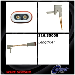 Centric Front Driver Side Brake Pad Sensor for 2006 Mercedes-Benz CLS55 AMG - 116.35008