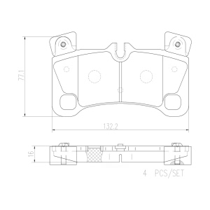 brembo Premium Ceramic Rear Disc Brake Pads for 2008 Porsche Cayenne - P85103N
