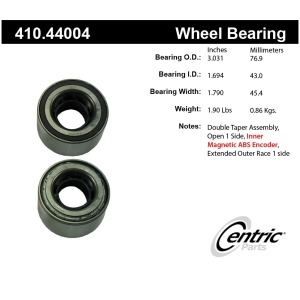 Centric Premium™ Front Driver Side Wheel Bearing and Race Set for 2007 Toyota Tacoma - 410.44004