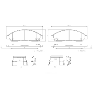 brembo Premium Ceramic Front Disc Brake Pads for 2007 Isuzu i-370 - P34005N