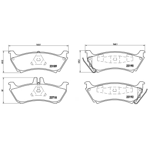 brembo Premium Low-Met OE Equivalent Rear Brake Pads for 2002 Mercedes-Benz ML320 - P50044
