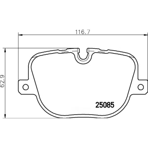 brembo Premium Low-Met OE Equivalent Rear Brake Pads for 2010 Land Rover Range Rover - P44025