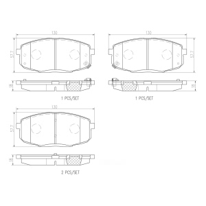 brembo Premium Ceramic Front Disc Brake Pads for 2015 Kia Soul - P30077N