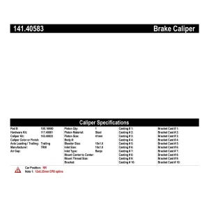 Centric Semi-Loaded Brake Caliper for 2017 Acura RLX - 141.40583