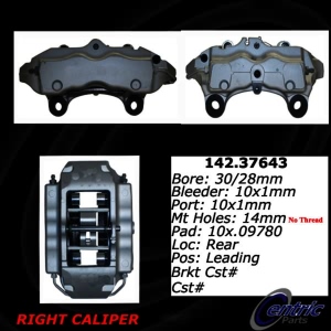 Centric Posi Quiet™ Loaded Brake Caliper for 2010 Porsche Cayenne - 142.37643