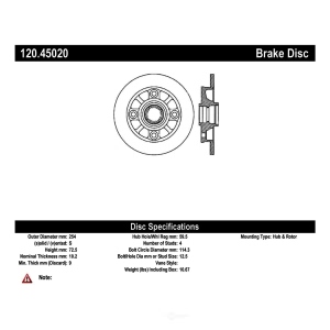 Centric Premium™ Brake Rotor for Mazda 626 - 120.45020