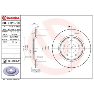 brembo UV Coated Series Solid Rear Brake Rotor for 2009 Dodge Journey - 08.N123.11