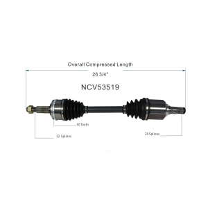 GSP North America Front Driver Side CV Axle Assembly for Nissan Quest - NCV53519