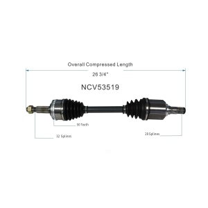 GSP North America Front Driver Side CV Axle Assembly for 1994 Nissan Quest - NCV53519