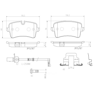 brembo Premium Ceramic Disc Brake Pads for 2013 Audi A6 Quattro - P85118N