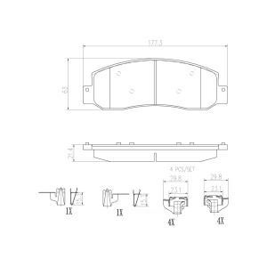 brembo Premium Ceramic Front Disc Brake Pads for 2007 Ford F-250 Super Duty - P24119N