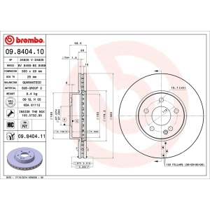 brembo UV Coated Series Vented Front Brake Rotor for 2016 Mercedes-Benz Metris - 09.8404.11