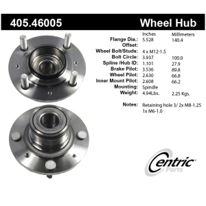 Centric Premium™ Wheel Bearing And Hub Assembly for Mitsubishi Mirage - 405.46005