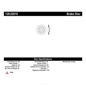 Centric Premium™ OE Style Drilled Brake Rotor for Alfa Romeo - 128.02010