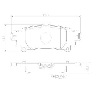 brembo Premium Ceramic Rear Disc Brake Pads for 2016 Lexus IS200t - P83132N