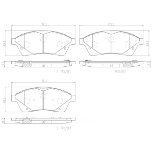 brembo Premium Ceramic Front Disc Brake Pads for 2016 Cadillac SRX - P09010N