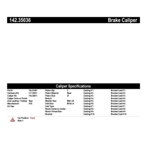 Centric Posi Quiet™ Loaded Brake Caliper for 1990 Mercedes-Benz 560SEC - 142.35036