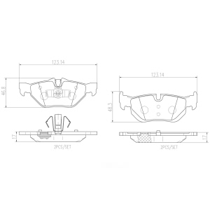 brembo Premium Ceramic Rear Disc Brake Pads for BMW 325xi - P06038N