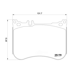 brembo Premium Low-Met OE Equivalent Front Brake Pads for Mercedes-Benz S450 - P50095