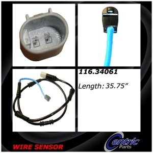 Centric Rear Brake Pad Sensor for 2013 BMW 528i - 116.34061